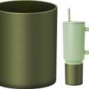 Silicone Boot Compatible with Sinple Midern 24/30/40 oz Tumbler with Handle/Trek Pivot, Protective Anti-Scratch Bottle Bottom Sleeve Cover Compatible with Sinple Midern Tumbler (Chameleon Dark Green Gold)