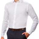 Calvin Klein Mens Dress Shirt Regular Fit Non Iron Stretch Solid (White, M)