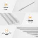 15 Pack Carrara White Marble Pencil Trim Liner, 3/5"X12" Bullnose Tile Edge Trim Polished for Bathroom Kitchen Shower Livingroom