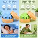 2 PCS Mystery Green Blue Dumpling Squishies with Steamer Box,Soft Stretchy Bao Bun Stress Relief Balls,Sensory Fidget Squeeze Toys for Anxiety Relief,Decompression Desk Toys