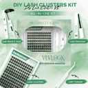 Enchantress Lash Clusters Kit Short Lashes Clusters 8-14MM DIY Lash Extensions Kit Waterproof Long-Lasting with Ultra-Thin Band Glue Remover Tweezer for Beginners(Enchantress Short Kit 8-14mm)