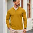 COOFANDY Mens Quarter Zip Pullover Slim Fit Knit Sweater Lightweight Mock Neck Casual Sweaters (S)