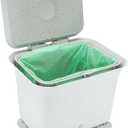 Full Circle Fresh Air Kitchen Compost Bin Odor-Reducing Countertop Compost Container with Patented Airflow Design, Includes Compostable Bags, Easy to Clean, 1.5 Gallon, Gray