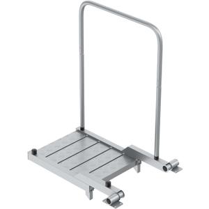 THOOUM Aluminum Boat Board Platform with Detachable Handrail to Get on & Off, Rust Resistant Boarding Platform for Dock/Deck/Boat, Large