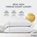 THREAD SPREAD 100% Egyptian Cotton Pillow Cases Standard/Queen Size Set of 2 - Luxury 1500 Thread Count Sateen White Pillow Cases, Silky Soft Cotton Pillowcases Fits Standard & Queen Size Pillows