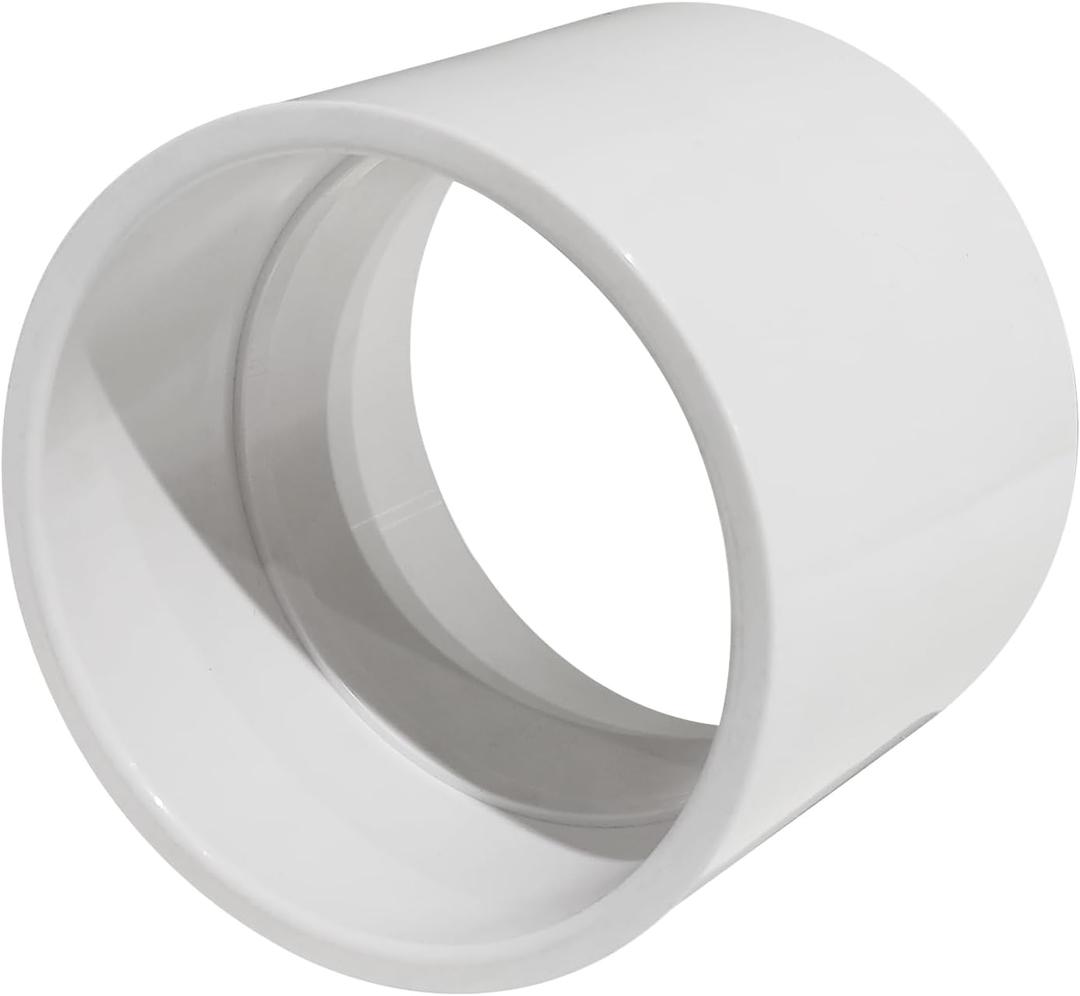 6" PVC DWV Coupling Sanitary for Drain Waste and Vent, PVC Pipe Screw Fittings Connect Adapter white (6 Inches)