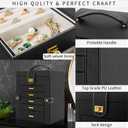 AKOZLIN Jewelry Box Organizer Functional Leather Jewelry Storage Case for Women Girls Ring Necklace Earring Bracelet Holder Organizer with Mirror Black