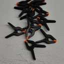 12 Pack Plastic Spring Clamps, 3.5inch Small Heavy Duty Clips for Crafts, Backdrop Stand, Woodworking, Photography Studios (Black)