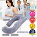 Momcozy Pregnancy Pillows for Sleeping, U Shaped Full Body Maternity Pillow with Removable Cover - Support for Back, Legs, Belly, HIPS for Pregnant Women, 57 Inch Pregnancy Pillow for Women, Grey