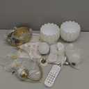 Vintage Battery Wall Sconce with Flower lampshade,Rechargeable Battery Powered Wall Lights,Wall lamp with 15 Colors for Bedroom Living Room Home Decor (milky white Tulip, 1 Light Battery Operated), 1 Pack