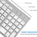 cimetech Wireless Keyboard and Mouse Combo, Compact Silent Ergonomic Scissor Switch Keyboard and Optical Mouse Set, 2.4G Lag-Free Cordless Keyboard Mice for Computer, Mac, Laptop, PC, Windows - Silver