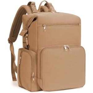 CEI-CEI Neoprene Diaper bag Backpack Waterproof Baby Changing Bags for Mom and Dad with Changing Pad Large Travel Maternity Tote with Insulated Pockets and Organised Compartments (Oat) 