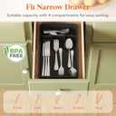 Lifewit Silverware Tray, Cutlery Drawer Organizer Storage for Kitchen, Plastic Flatware Utensil Holder Divider for Spoons Forks Knives Tableware, 4 Compartment, Black (7.8 x 12.4 inch (4 Slots))