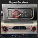 for Ford Explorer Accessories Car Button Cover for Audio Headlight Knobs 2020 2021 2022 2023 2024 Aluminum Alloy Knob Trim Red 3 Pcs