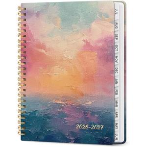 2 x Planner 2026-2027, Academic Year Weekly and Monthly Calender Planner, from Jul 2026 - Jun 2027, Spiral Bound School Planning Book, Perfect for Teacher, Student, Women & Men, A5 (6.3" x 8.5"), Sunset
