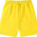 AIWUHE Toddler Boys Shorts Cotton Sport Shorts Summer Knee Length Solid Jogger Shorts Casual Pants Elastic Waist Short 2-7Y (Yellow)