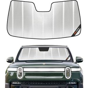 Pigenius Windshield Sun Shade for Rivian R1S/R1T 2022-2025. Reflective Aluminum Film Front Window Sunshade - BLAZBLOCK