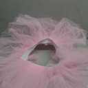 Zhanmai Mardi Gras Costume Tutu Skirt Women Adult Classic Elastic 5 Layered Short Tulle Skirt 80's Dance Costume for Lady (Light Pink),  One Size Waist 23 - 43