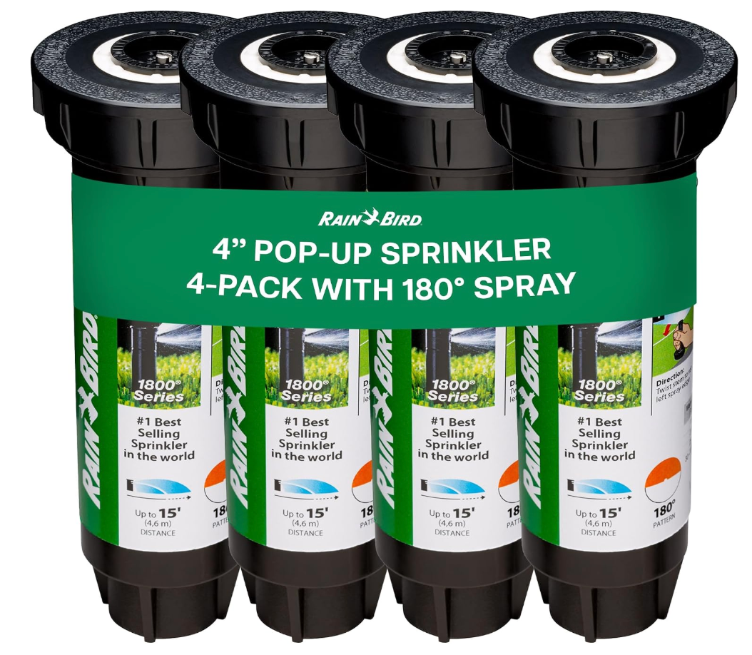 Rain Bird 1804HDPRS Pressure Regulated 4 Inch Pop Up Sprinkler Head 4 Pack