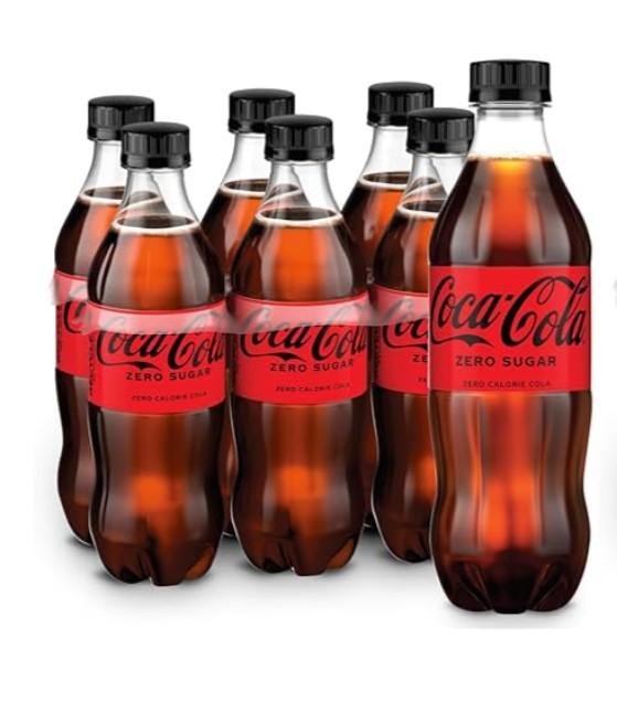 Coke Zero Sugar Diet Soda Soft Drink, 16.9 fl oz, 6 Pack Pack Of 4, EXP: 02/02/2026
