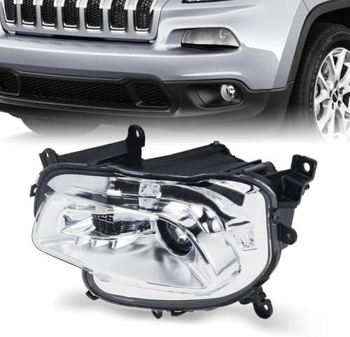 Sagnod Auto Headlight Assembly compatible with 2014-2017 Jeep Cherokee Halogen Left Driver Side