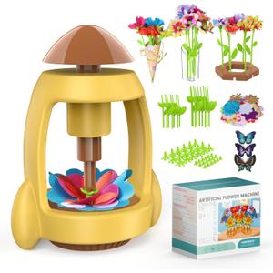 LELESUN DIY Fabric Flower Bouquets Toys, Craft Kits Toys for Kids, Flowers Market Toy, Arts & Crafts for Girls Ages 4 5 6 7 8Educational Activity Preschool, Christmas Birthday Gift for Toddler