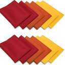TableLinensforLess Thanksgiving/Fall Cloth Napkin Sets (12 Pack, Gold/Burnt Orange/Red)