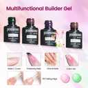 JODSONE Builder Gel Nail Kit with U V Light Base Top Coat 21 Colors High Shine Builder Gel and 100 PCS Extension Stickers