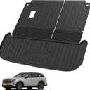 Elsetyler Custom Fit for Cargo Mat 2022-2024 2025 Nissan Pathfinder - Black TPE All Weather Waterproof Rear Cargo Liner Rear Trunk Liner Back Seat Cover Protector(Trunk Mats with Backrest Mat)