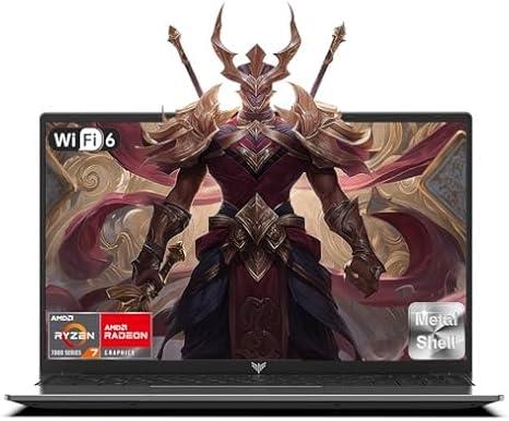 2025 Gaming Laptop with AMD Ryzen7 5000 Series(Up to 4.3GHZ,8C/16T),AMD Radeon Graphics,16GB DDR4x2 512GB SSD Notebook Computer with Numeric Keyboard,15.6 inch IPS Display,WIFI6,Type-C