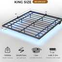 Floating Bed Frame King Size with 4-Side Underbed RGB LED Lights & Charging Station, Modern Metal Platform Bed No Box Spring Needed, 10in Comfort Height, Sturdy 1000lbs Support for Bedroom