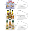 Lazy Susan Cabinet Organizer Bins for 26"/ 28"/ 32" Diameter Corner Organizer, Plastic Cabinet Storage Bin, 1/8 Wedge - Food Safe, BPA Free, with Non-Slip Pads (for 26" Diameter, 6 Pack