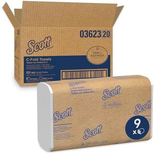 Scott Professional C-Fold Folded Paper Towels, Bulk (03623), Absorbency Pockets, 9.2"x9.4" Towel, White (250 Sheets/Pack, 16 Packs/Case, 4000 Sheet Total)