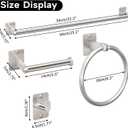 Brushed Nickel Bathroom Accessories Set, KLJKPA 4 Pieces Bathroom Hardware Set, 24 inch Towel Bar, Towel Racks for Bathroom, Robe Towel Hooks, Toilet Paper Holder Wall Mounted