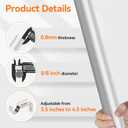 Curtain Rods for Windows 28 to 48 Inch, 2 Pack 5/8'' Diameter Heavy Duty Metal Adjustable Small Curtain Rod With Bracket(Silver)