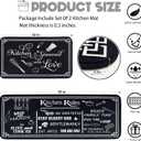 Kitchen Rug Sets of 2 Piece Non Slip Kitchen Rugs and Mats Washable Kitchen Mats for Floor Kitchen Carpet Runner Rugs Decor for Laundry Bathroom Living Room,Black Kitchen Rules 20"x 59"+20"x 32"