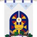 HunnmingRe First Communion Banner Kit for Girls and Boys, 12 x 18 Inches 1st Holy Communion Banner Kits Felt Catholic Gifts for Sunday School DIY Arts and Crafts(Classic)