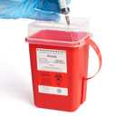 Alcedo Sharps Container for Home Use 1 Quart (1-Pack), Biohazard Needle and Syringe Disposal, Small Portable Container for Travel and Professional Use