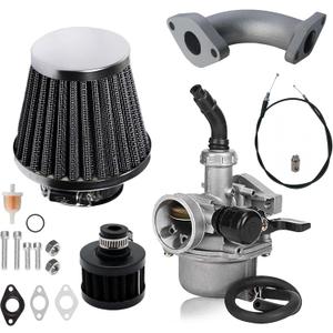 Stage 2 Kit Curved Manifold Racing Performance Slide intake pipe Carb for lifan 79cc 105cc Engine, Phatmoto Gas Bike, Monster Mega Moto MM80, for Coleman B100 Motovox MBX10 Baja DB30 Mini Bike