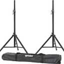 Gemini Sound DJ Speaker Stands, Set of 2, Steel Tripod, 200 lb (ST-Pack) | Fold-out telescoping tripods, adjustable up to 80 inches tall, heavy duty steel, carry bag included
