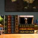 2 Pack Decorative Book Boxes Wooden Antique Book Decorations Vintage Book Storage Box (Style C)