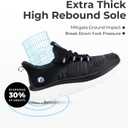 FitVille Slip On Sneakers Women Slip On Shoes Hand Free Wide Walking Shoes Arch Support Shock Absorption Memory Foam for Bunions Heel Bone Neuropathy Black 7 Extra Wide