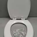 Mayfair Cassel Slow Close Toilet Seat, Easy Clean, Non Slip Premium Wood Seat, Easy Install, Made in USA, Elongated, White