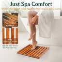 Teak Shower Mat - Premium Non-Slip Bath Mat for Bathtub & Shower, Natural Wooden Bathroom Floor Mat, Spa-Style Fast-Drying Bathtub Tray, Solid Teak Wood (20"x20")