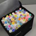 Caliart Alcohol Based Markers, 81 Colors Art Drawing Markers Set Dual Tip Fine & Chisel Permanent Colored Sketch Pens, with Case for Artists Adults Coloring Book Illustration