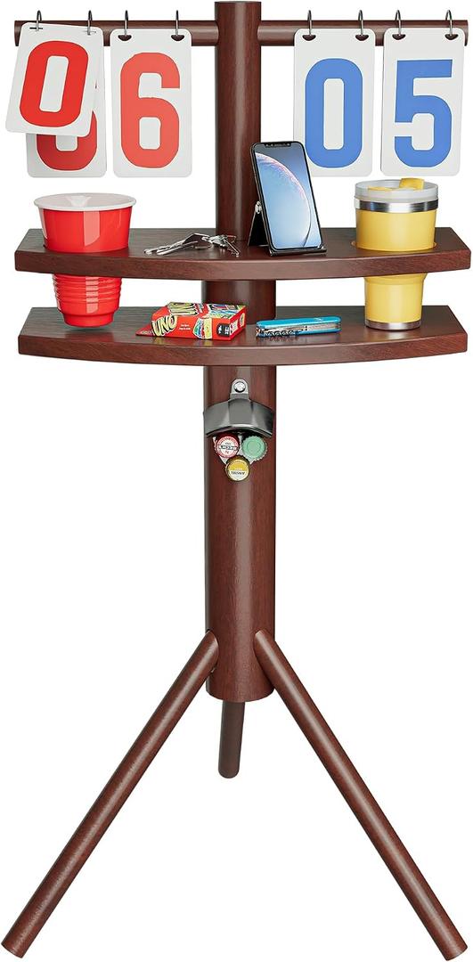 MUCITAGF Cornhole Scoreboard with Drink Holders & Magnetic Bottle Opener, Weatherproof Cornhole Score Keeper Stand for Outdoor Yard Games Accessories