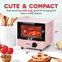 Dash Mini Toaster Oven - Sleek & Stylish - For Creative Homemade Treats - Compact, Space-Saving Design - adjustable temperature dial - Removable Baking Tray - Pink