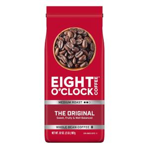 Eight O'Clock Coffee The Original, 32 Ounce (Pack of 1) Medium Roast Whole Bean Coffee, Sweet, Fruity, Well Balanced (EXP 04/30/26)