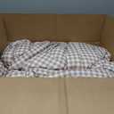 King Comforter Set, Fluffy Tan Gingham Plaid Bedding, 3 Pieces | Soft & Lightweight, 1 Comforter & 2 Pillow Shams, Modern Farmhouse Style, All Season, Vintage Charm, Machine Washable
