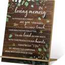 Chunful in Loving Memory Wedding Sign Acrylic Memorial Table Sign for Wedding Wooden Decor for Ceremony and Reception(Greenery)